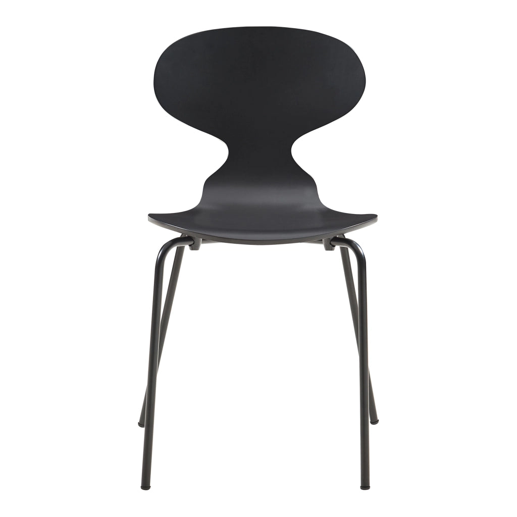 Set Kil di 4 Sedie Impilabili da Sala Pranzo - Nero [en.casa]