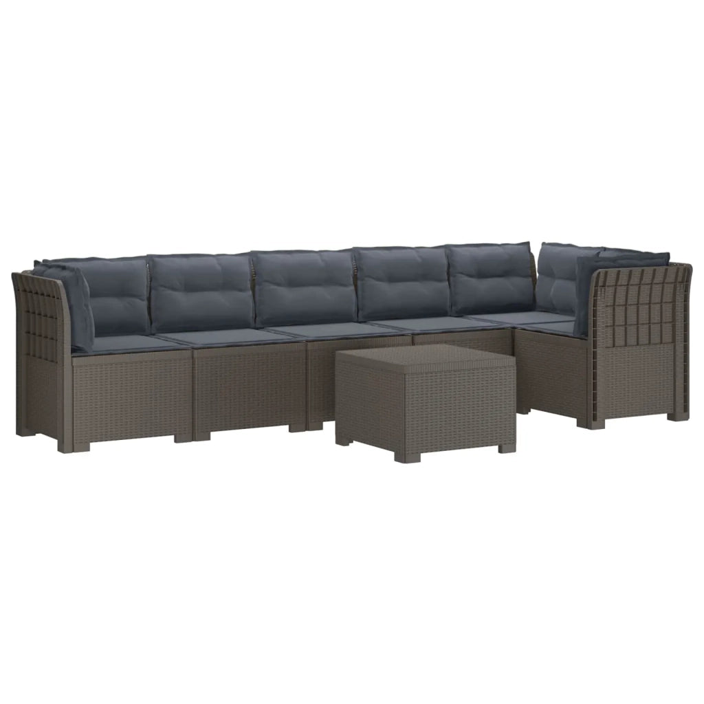 Divano da Giardino 6 Posti con Cuscini Aspetto Rattan PP 3444137