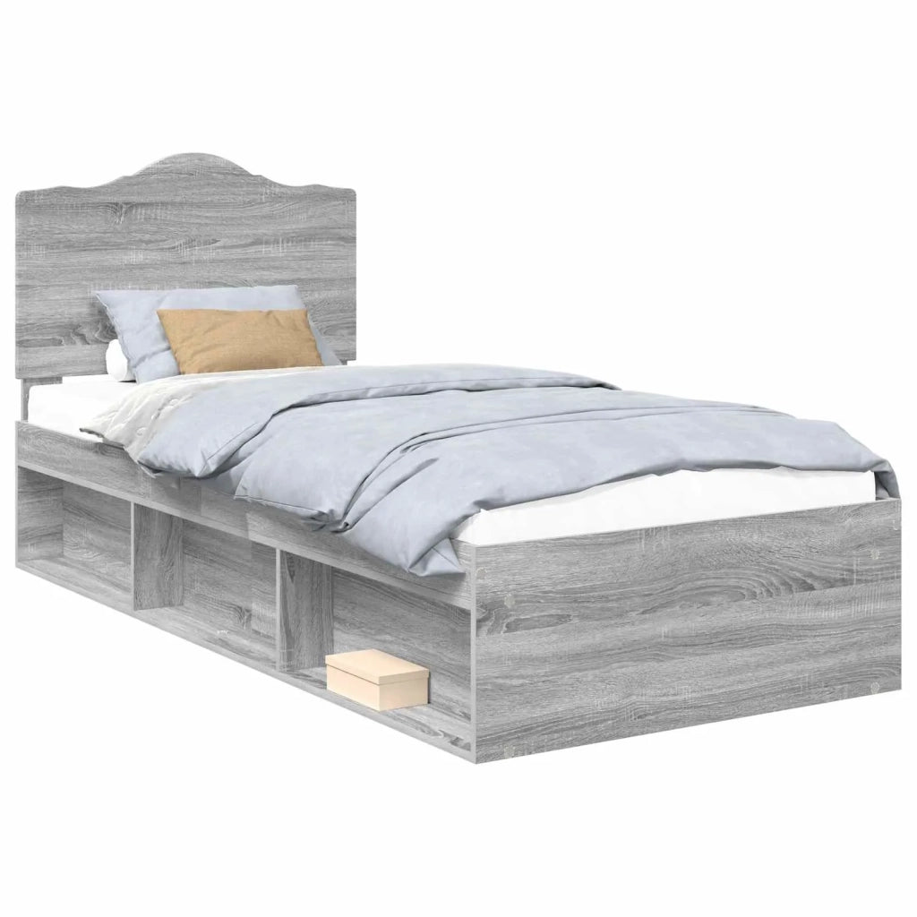 Struttura del letto Grigio Sonoma 75 x 190 cm Pino massello 3413376