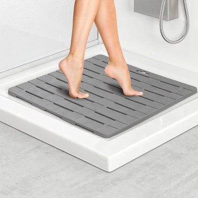Pedana Doccia Bianca 55 x 55 in Plastica con Gommini Antiscivolo