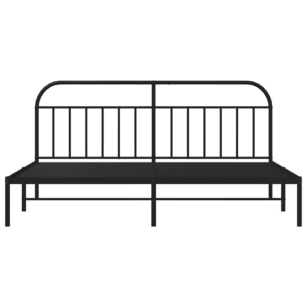 Giroletto con Testiera-Struttura Letto con testiera in Metallo Nero 200x200 cm 143324