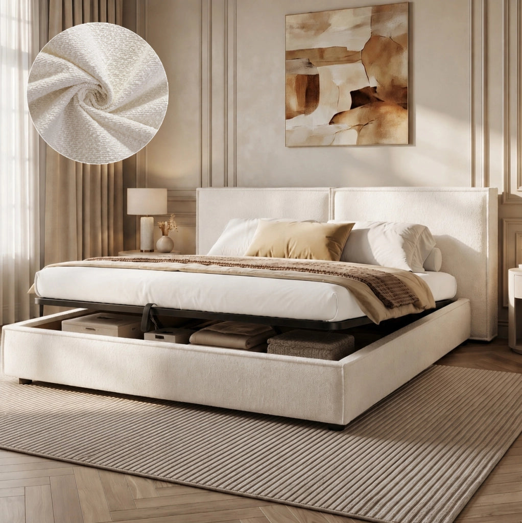 Letto matrimoniale imbottito 180x200 cm con contenitore idraulico