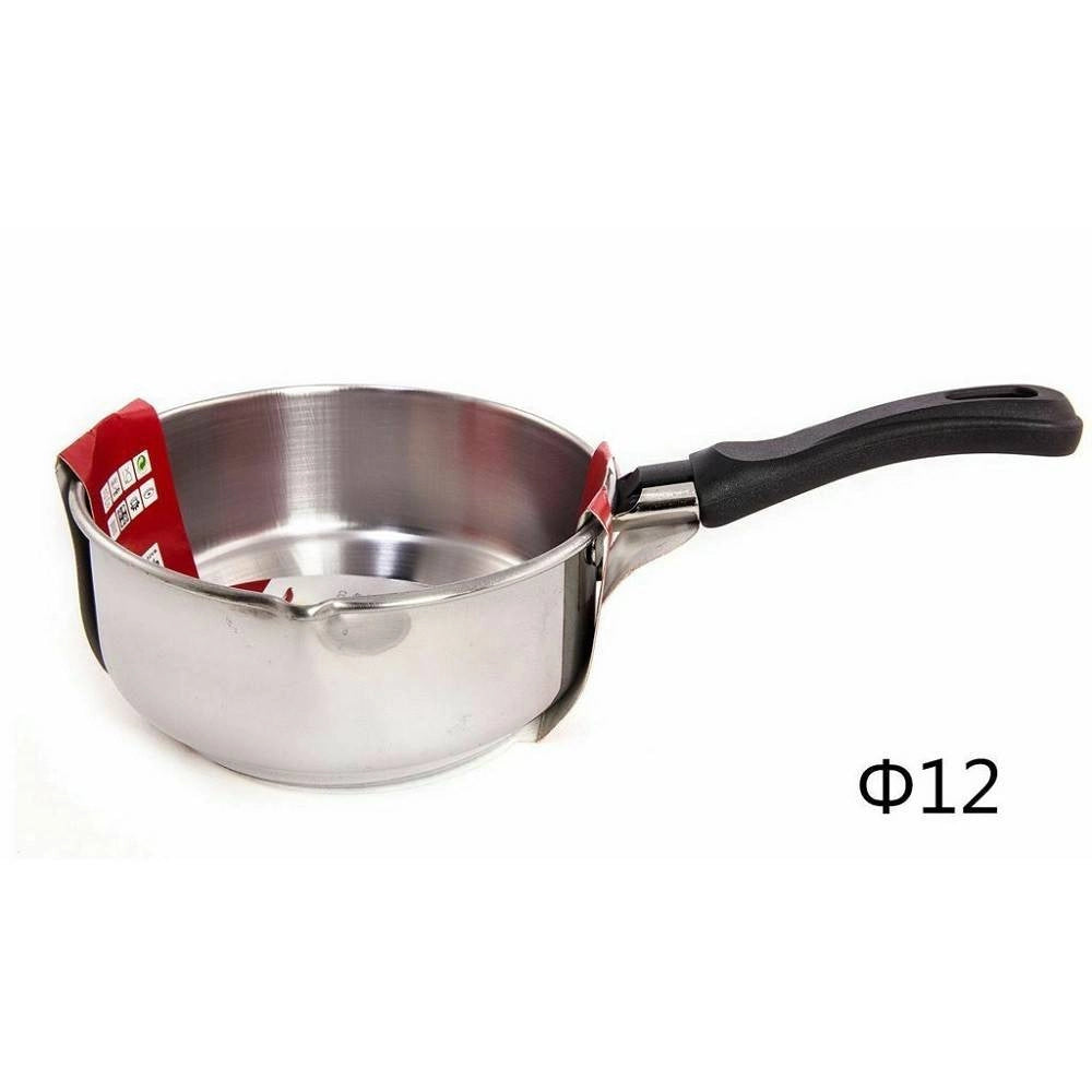Trade Shop - Pentolino Bollitore Da Latte In Metallo Pentola Diametro 12cm Manico Bachelite -