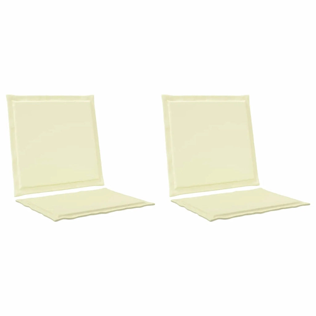 Cuscini per Seduta e Schienale 2 pcs Crema 47 x 45 x 2 cm