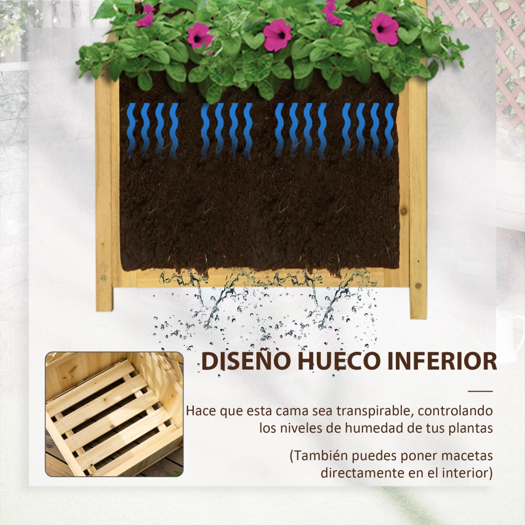 Fioriera con griglia in legno per angolo ¨C zephmum ¨C 40x40x145 cm