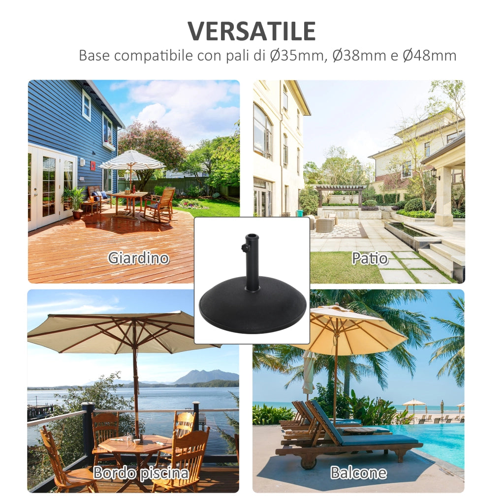 Base per Ombrellone in Cemento ¨C zephmum ¨C Nero ?35/38/48mm 49x37 cm