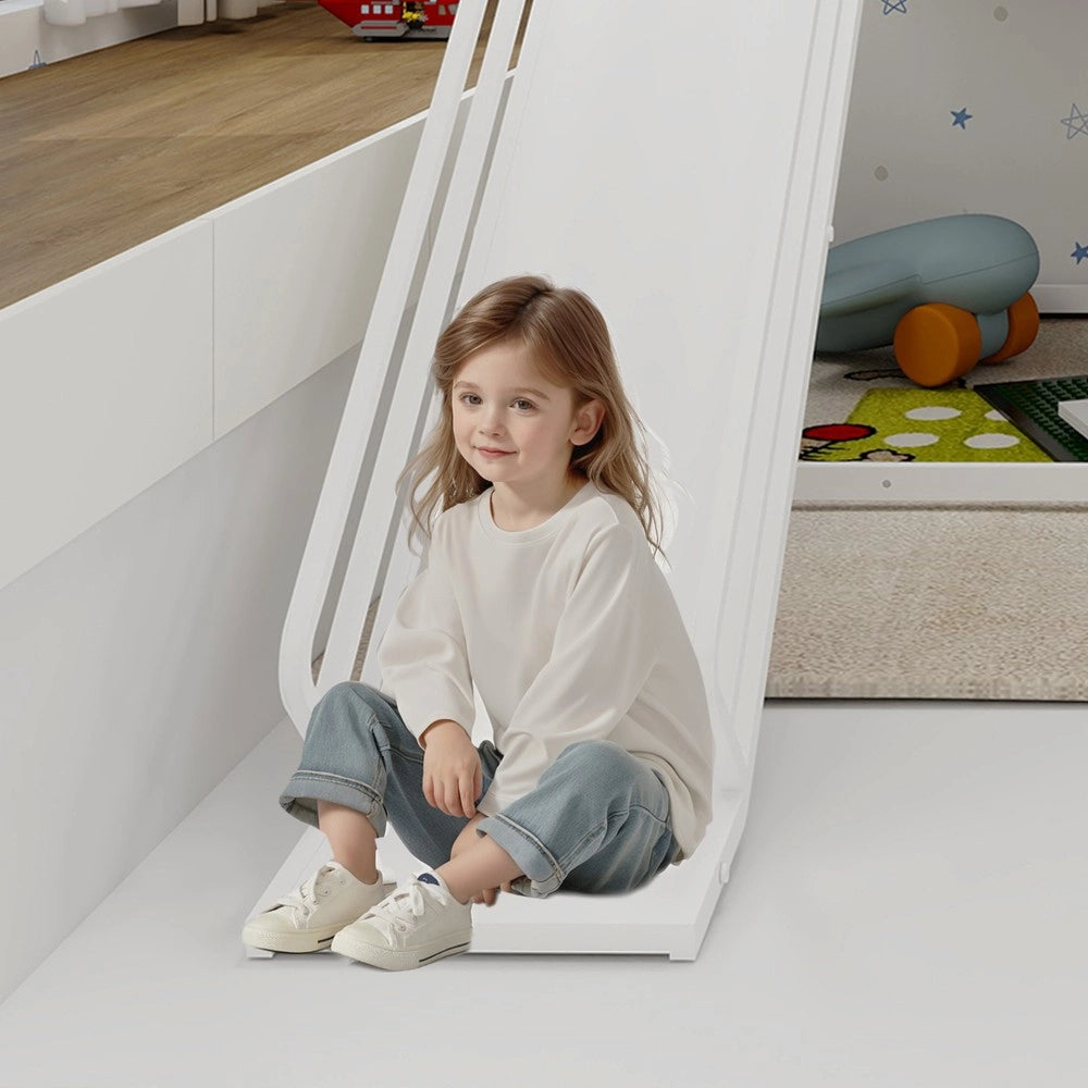 Letto a Castello con Scivolo per Bambini ¨C MINIMAL ¨C Struttura in Legno con Scala