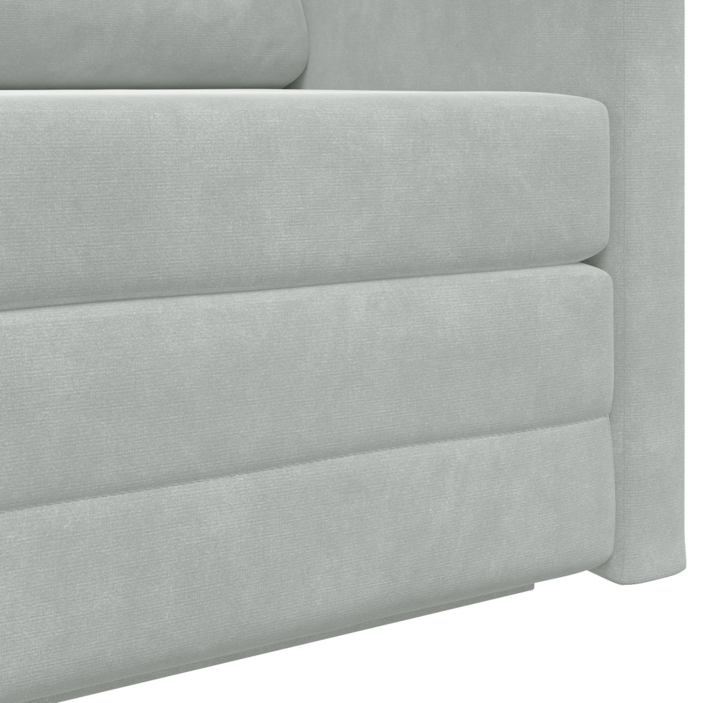 Divano Letto a Terra 2-in-1 Grigio Chiaro 124x204x61 cm Velvet