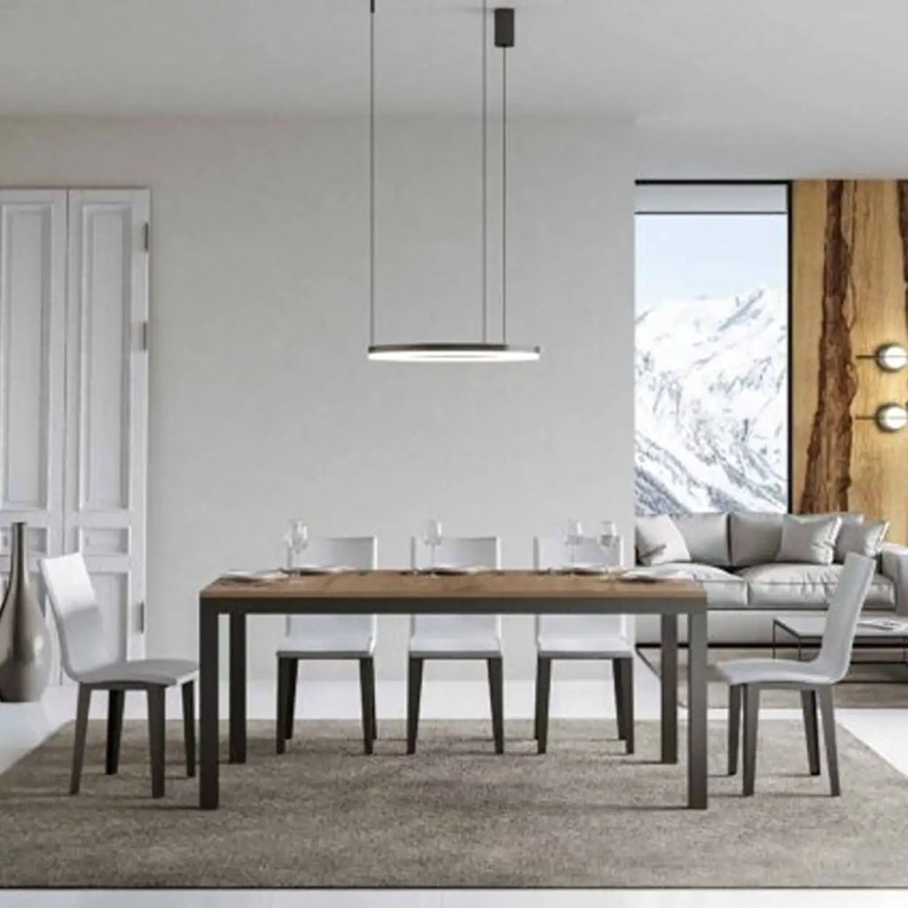 Tavolo allungabile 160/420x90 cm Everyday Evolution colore quercia natura telaio e gambe antracite