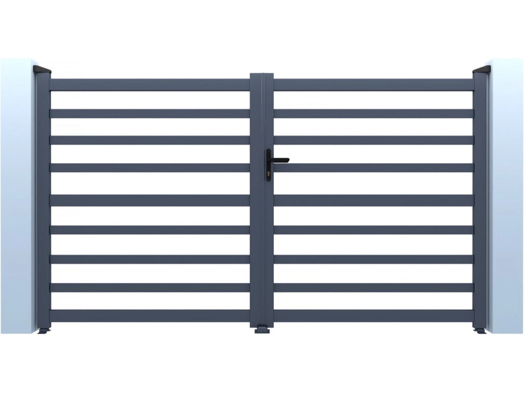Cancello in alluminio traforato "Martin" - 300 x 180 cm - Grigio