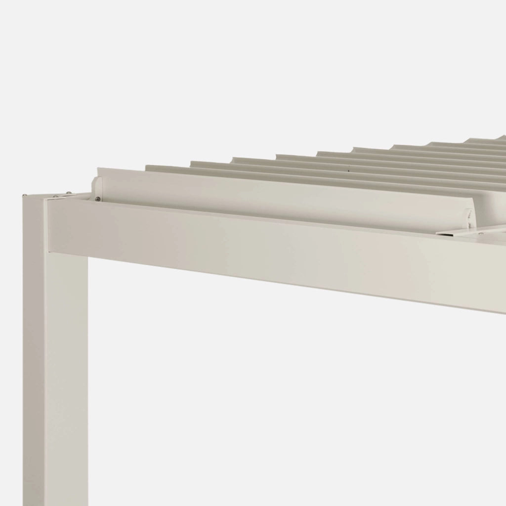 Pergola bioclimatica 3x3m in alluminio e acciaio, lamelle orientabili,