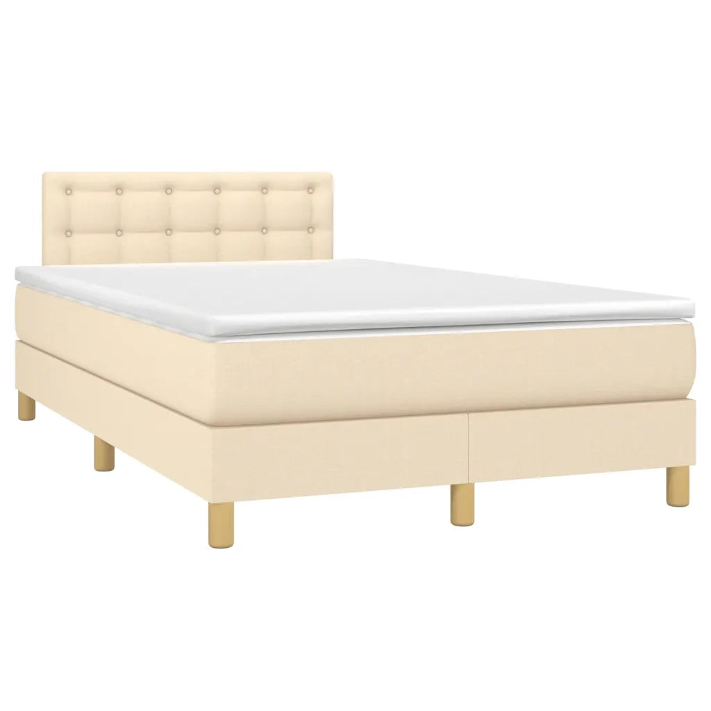 Letto a Molle con Materasso e LED Crema 120x190 cm in Tessutocod mxl 87173