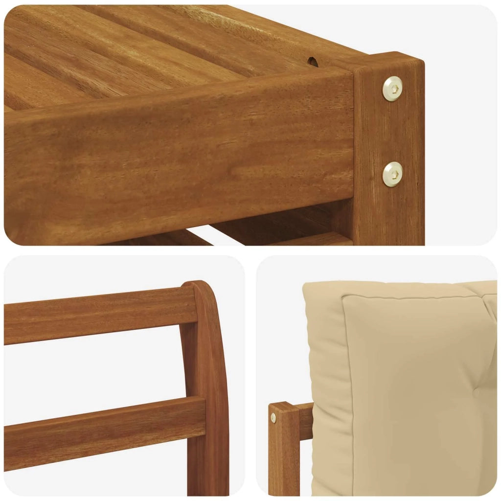 Set di divani da esterno con cuscino 10 pcs Naturale e Beige