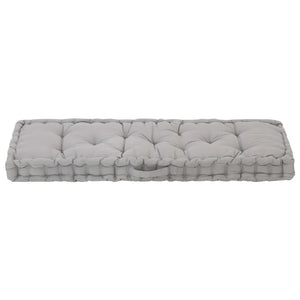 Cuscino per Pallet e Pavimento in Cotone 120x40x7 cm Grigio cod mxl 54226