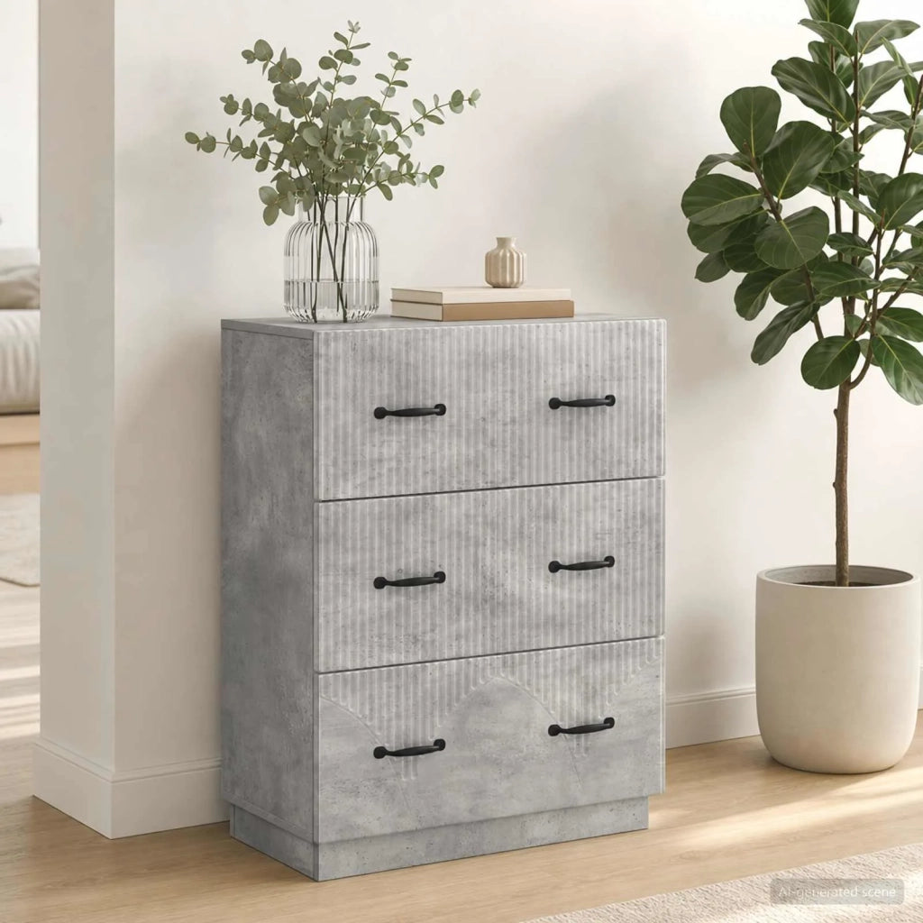 Mobile con Cassetti Grigio Cemento 66 x 34,5 x 87 cm 895298
