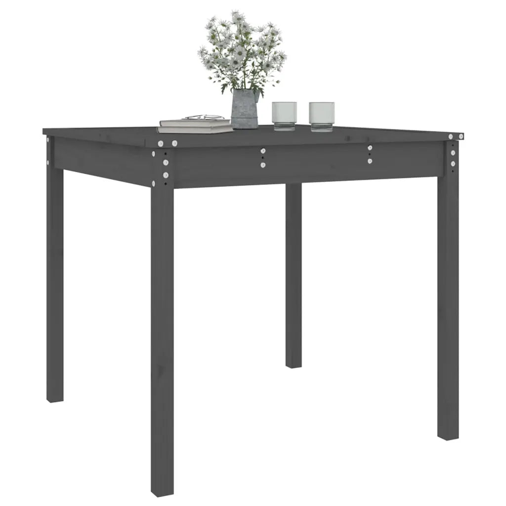 Tavolo da Giardino Grigio 82,5x82,5x76 cm Legno Massello Pino 823964