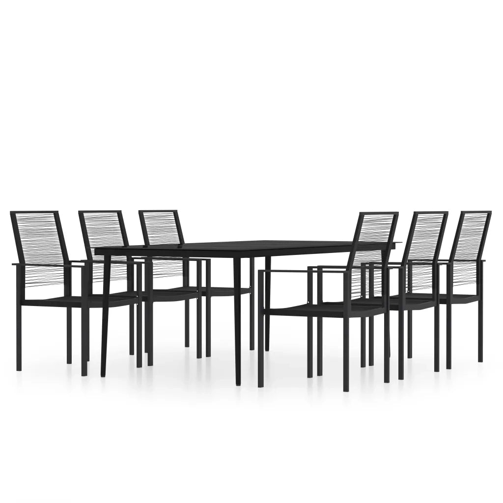 Set Mobili da Pranzo da Giardino 7 pz Nero cod mxl 41984
