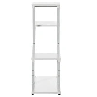 Scaletta Portavasi a 4 Livelli per Interni ed Esterni in MDF e Acciaio, 50.5x24x81 cm, Bianco