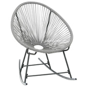 Sedia a Dondolo da Giardino | Sedie da Esterno Grigia in Polyrattan