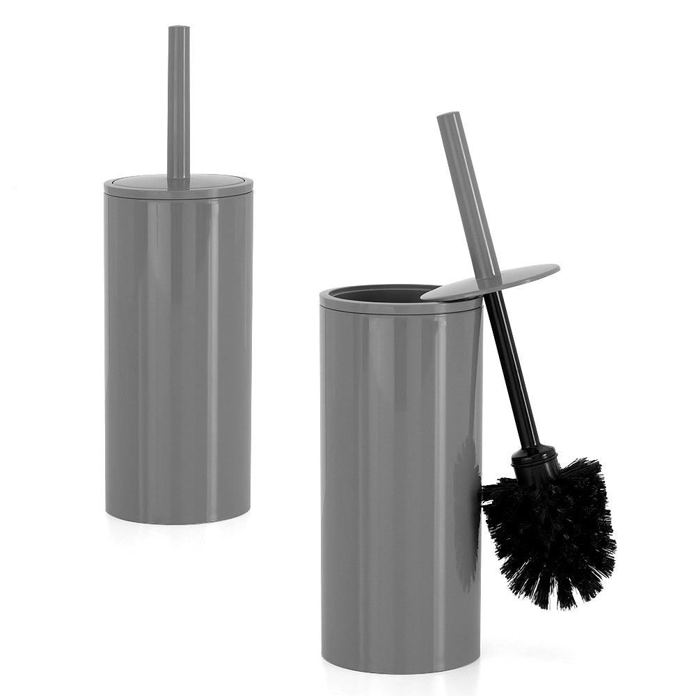 Set accessori bagno da appoggio 5 pezzi in plastica grigio Glim
