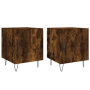 Set di 2 Comodini | Armadio da Notte | Mobiletto da notte Rovere Fumo 40x40x50 cm in Legno Multistrato