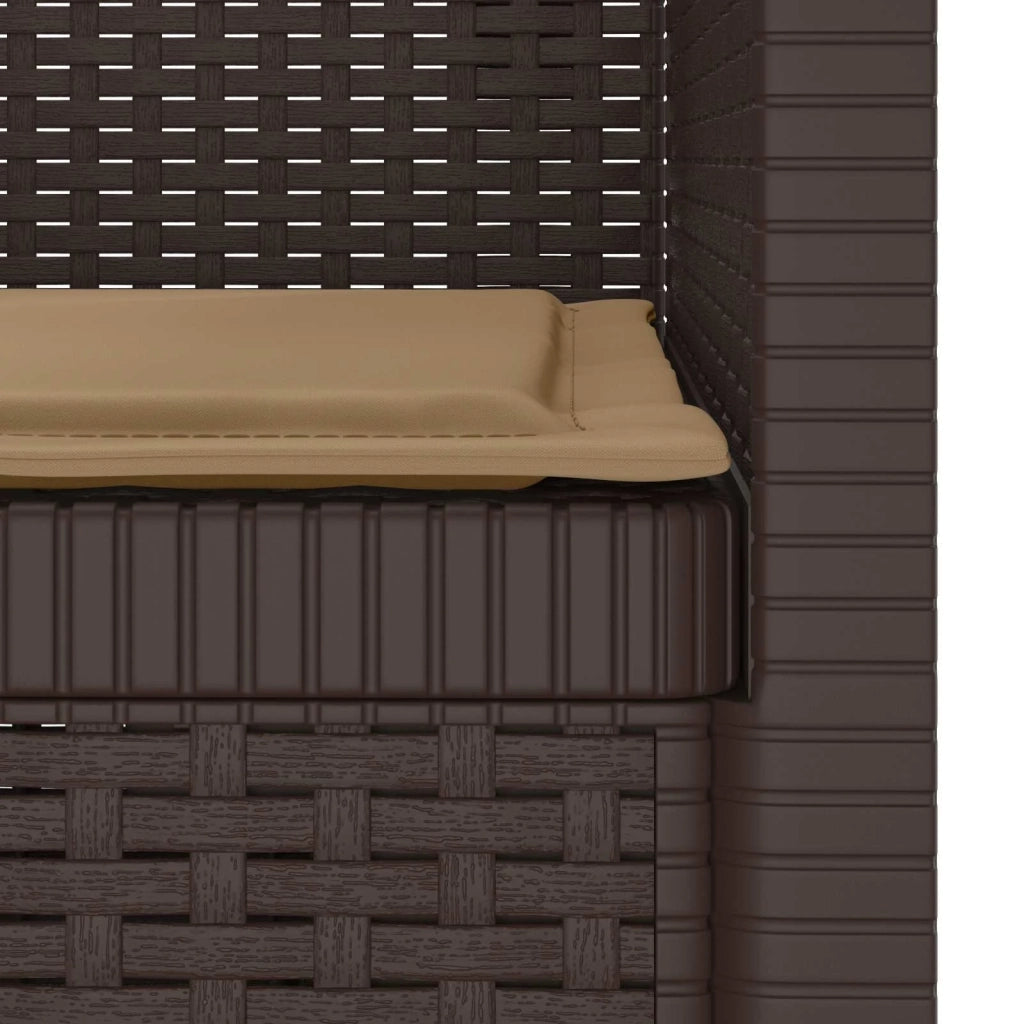 Sedia da giardino-Poltrona a 1 Posto con Cuscino Aspetto Rattan PP Marrone 939165