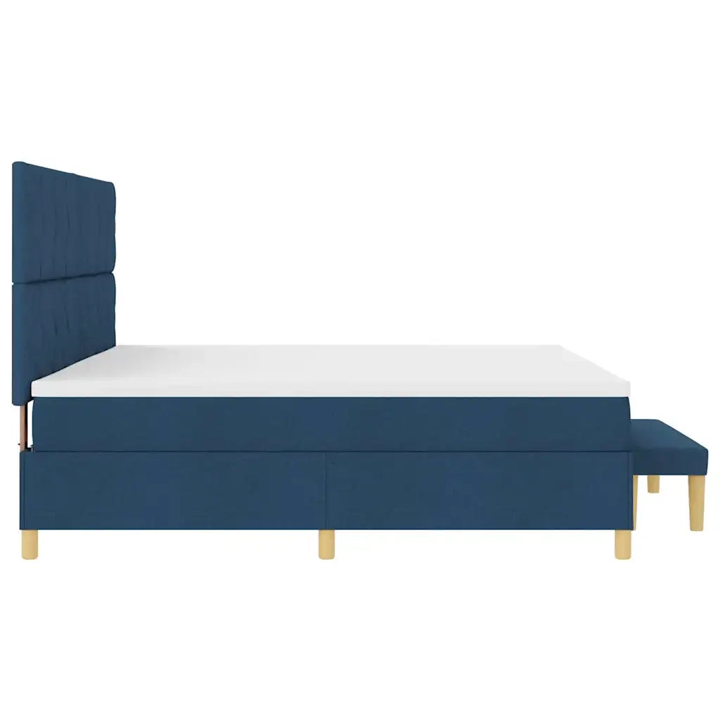 Letto a molle con materasso Blu 200 x 200 cm Tessuto 3344407