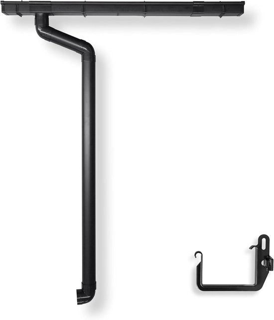 Set di protezione per la casa - Drenaggio dell'acqua di pioggia - Completo in PVC - Fino a 250 cm di lunghezza - Antracite