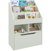 Libreria per Bambini con Ripiani Mensole e Cassetto 60x29,9x90 cm in MDF Verde