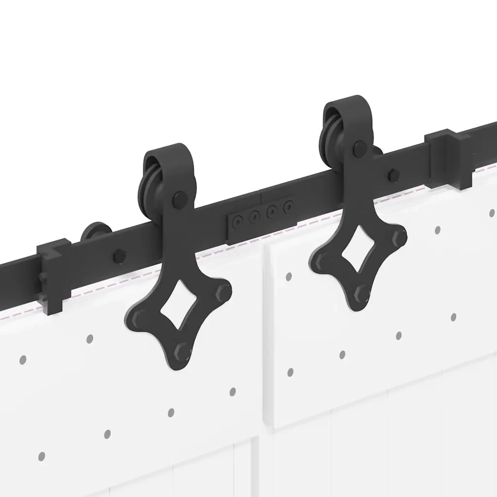Kit di Binari per Porte Scorrevoli 305 cm Acciaio Nero 3295791
