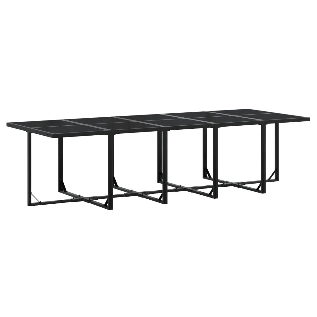 Set da Pranzo da Giardino 15 pz con Cuscini Nero in Polyrattan 3295021
