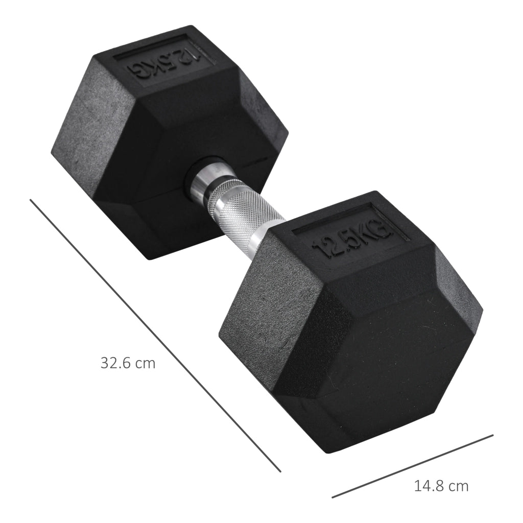 Peso esagonale in ghisa 12,5 kg ¨C zephmum ¨C gomma nera