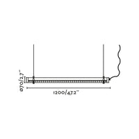 SCUBA LOUVER 1200 Lampada sospensione nero 36W