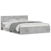 Letto matrimoniale | Letto per adulti | Giroletto con Testiera Grigio Cemento 140x200 cm