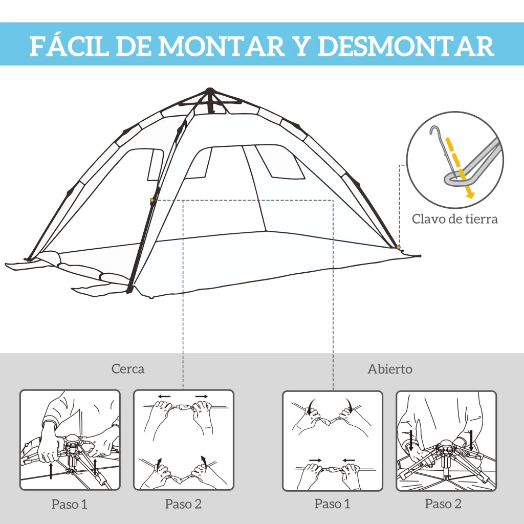 Tenda Pop-up da Giardino ¨C zephmum ¨C 220x173x120 cm Azzurro