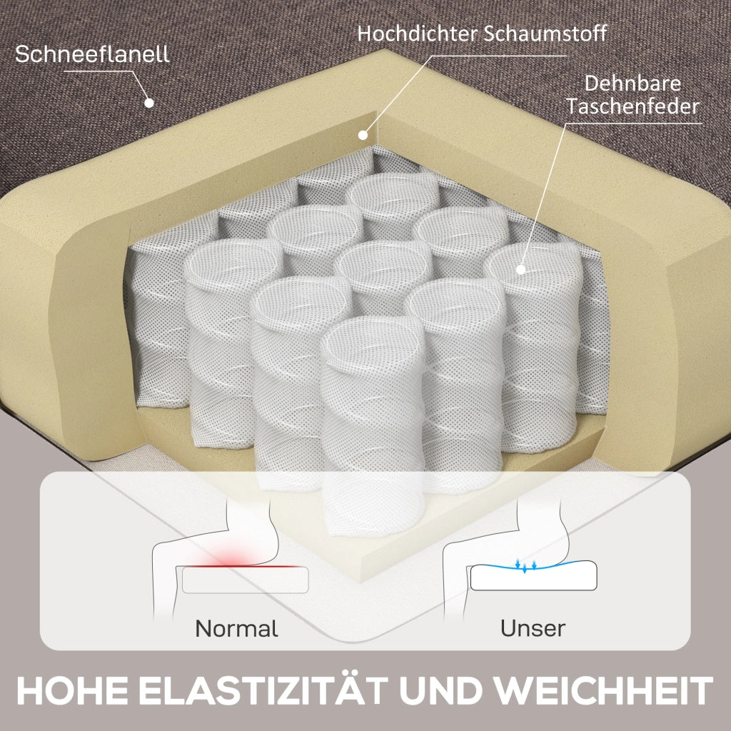 Poltrona Relax Massaggiante con Poggiapiedi ¨C Minimal ¨C Tessuto Marrone Scuro