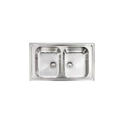CM Cristal 86 x 50 2V Lavello montato su piano Rettangolare Acciaio inossidabile