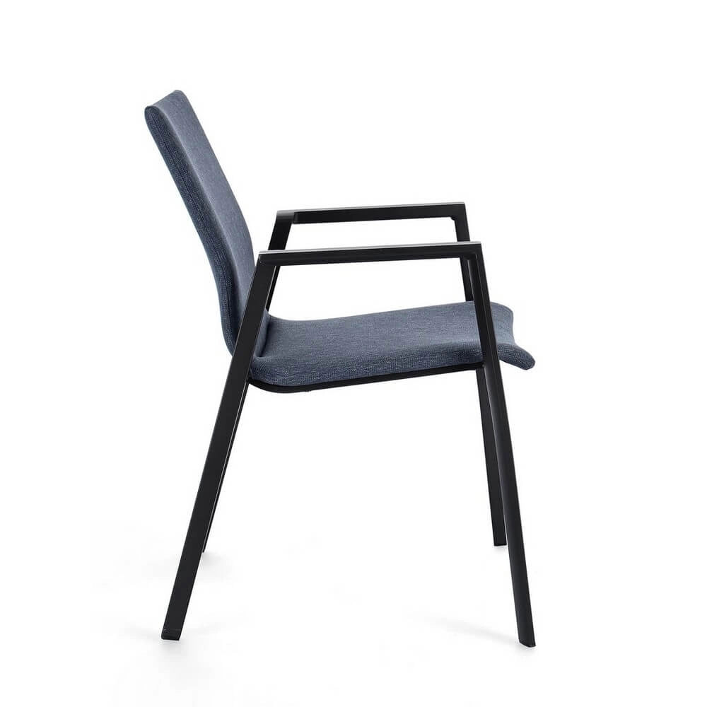 Set di 4 Sedia da Esterno con Braccioli in Alluminio e Tessuto - CLASSICAL