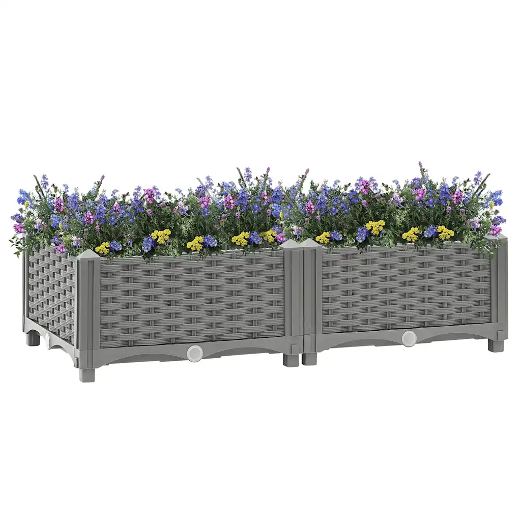 Fioriera | Cassetta per fiori | Vaso Rialzata 80x40x23 cm in Polipropilene