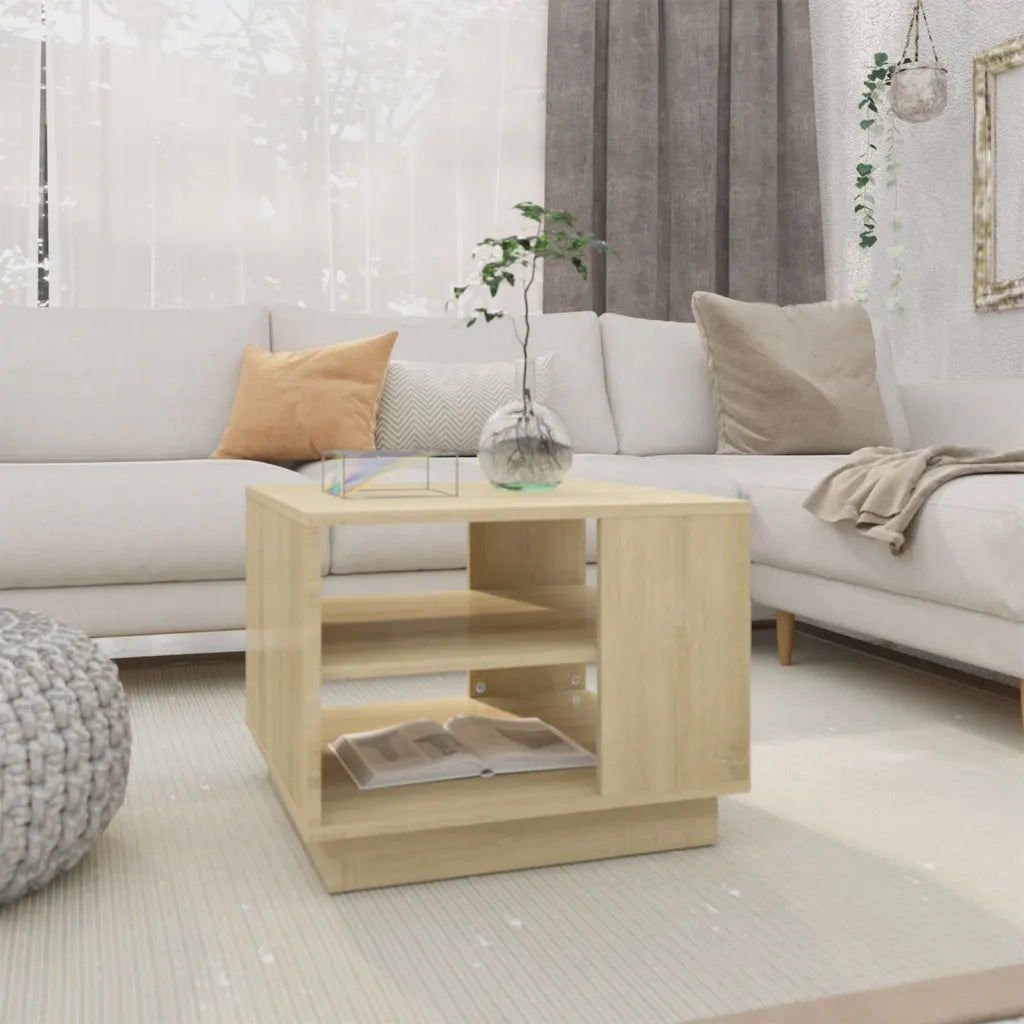 Tavolino da Salotto-Tavolino da soggiorno-Tavolo Rovere Sonoma 55x55x43 cm in Truciolato