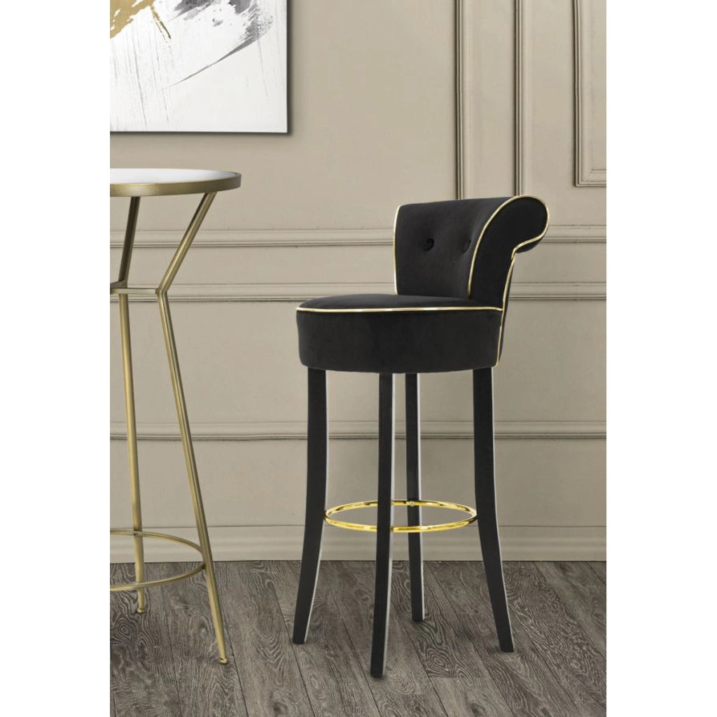 Sgabello Alto VKH442, Nero, Metallo, 46x48x96 cm