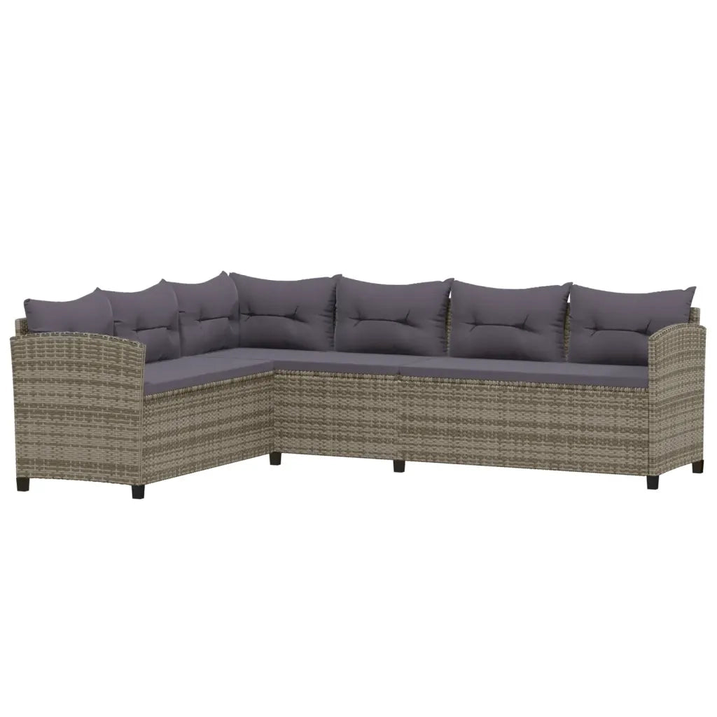 Set Divani da Giardino 7 pz con Cuscini in Polyrattan Grigio cod mxl 38722