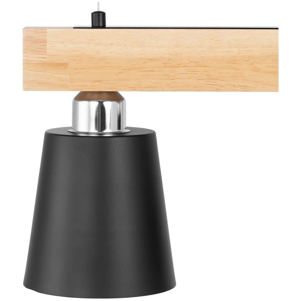 Plafoniera con 3 lampadine travi in ​​legno ferro nero legno naturale 14_0009520
