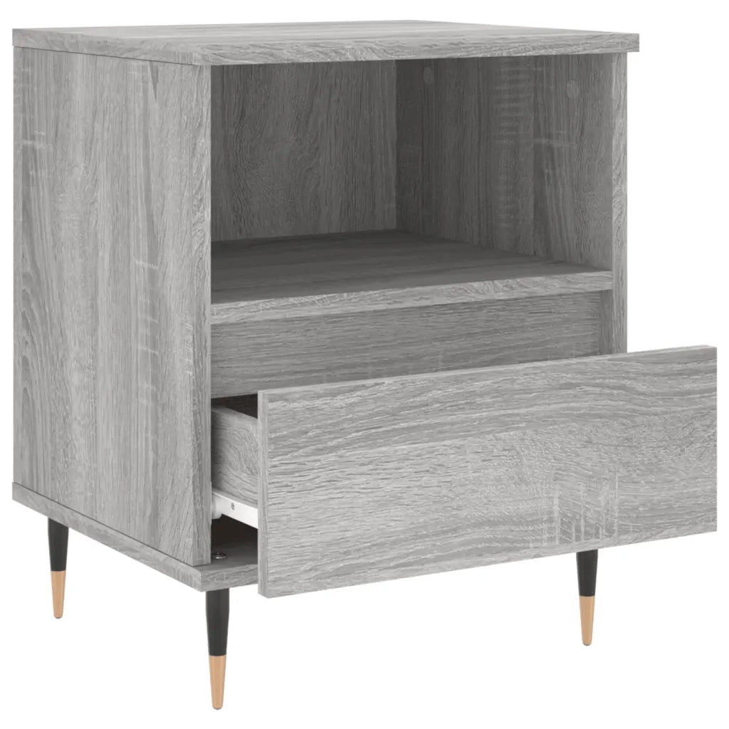 Comodini 2pz Grigio Sonoma 40x35x50 cm in Legno Multistrato 830617