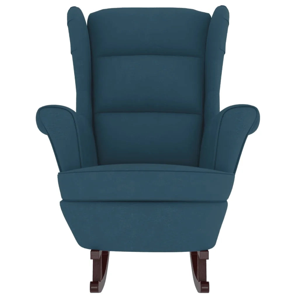 Sedia a dondolo con schienale alto in velluto blu CFW8813634