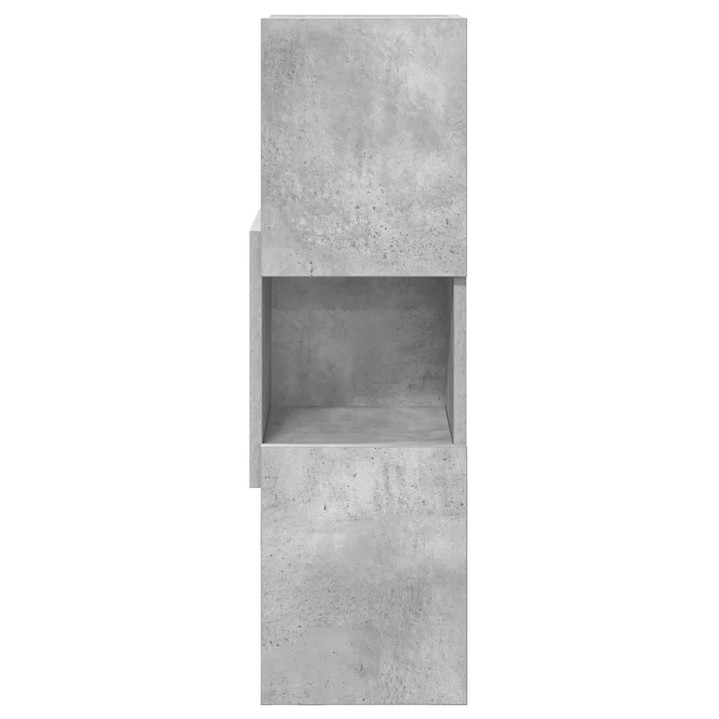Mobile angolare Grigio cemento 25,5x25x80cm Legno multistrato 889816