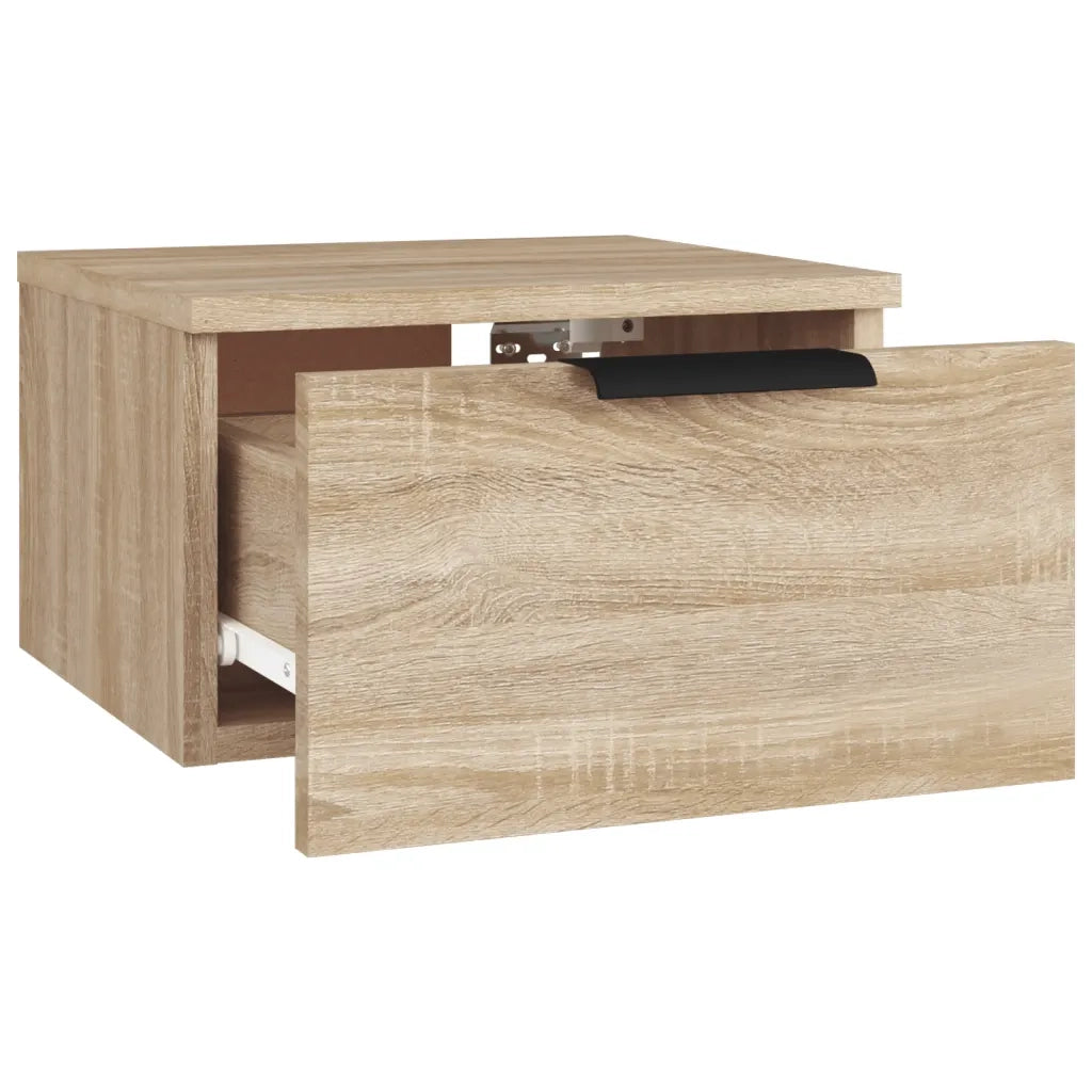 Set di 2 Comodini | Armadio da Notte | Mobiletto da notte a Muro Rovere Sonoma 34x30x20 cm