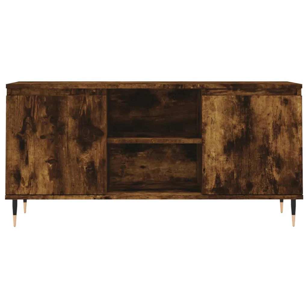 Mobile TV multimediale scaffale TV credenza mobile TV sala da pranzo soggiorno camera da letto rovere affumicato 104 x 35 x 50 cm legno ingegnerizzato marrone 02_0027314