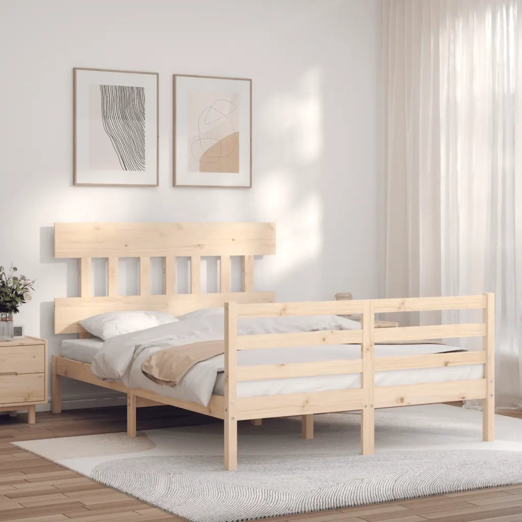Giroletto con Testiera Small Double-Struttura Letto in Legno Massello 455081