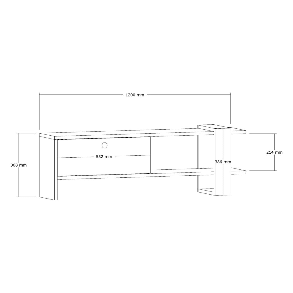 Taurasi, Mobile Porta tv Un'anta, 120x25x37h cm Nero Antracite